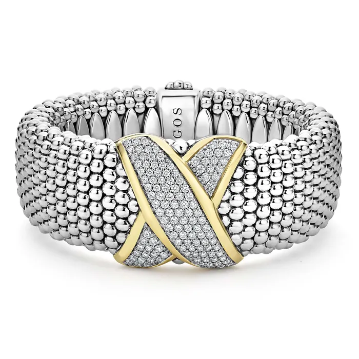 LAGOS Bracelets Embrace TwoTone X Diamond Caviar Bracelet 23mm