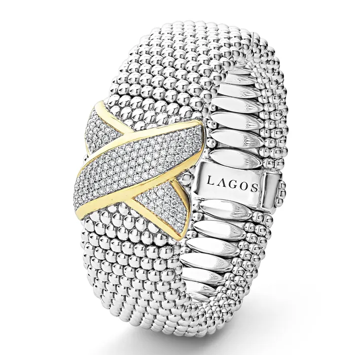 LAGOS Bracelets Embrace TwoTone X Diamond Caviar Bracelet 23mm