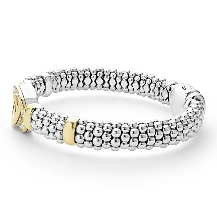 LAGOS Bracelets Signature Caviar TwoTone Interlocking Diamond Caviar Bracelet 9mm