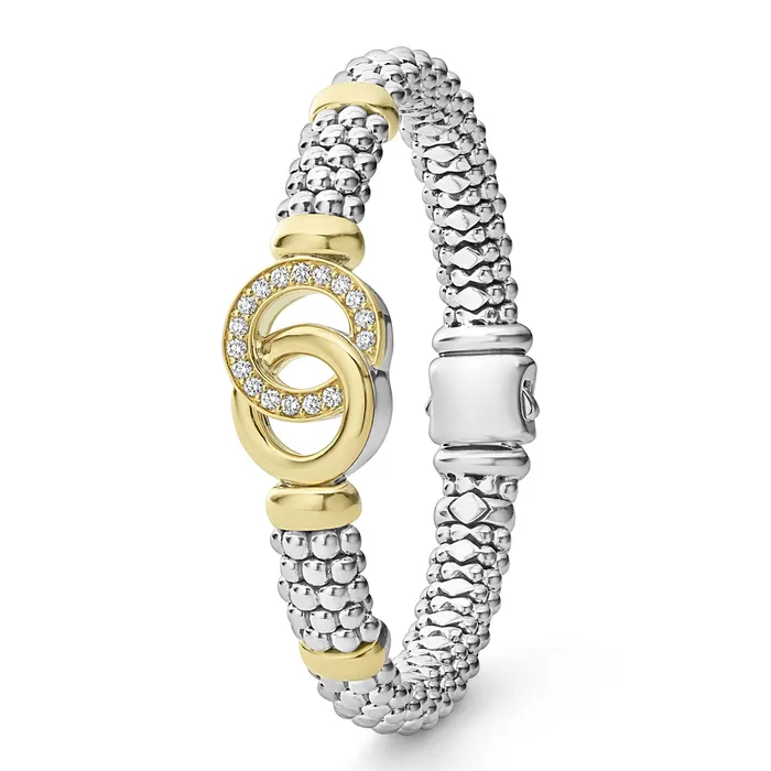 LAGOS Bracelets Signature Caviar TwoTone Interlocking Diamond Caviar Bracelet 9mm