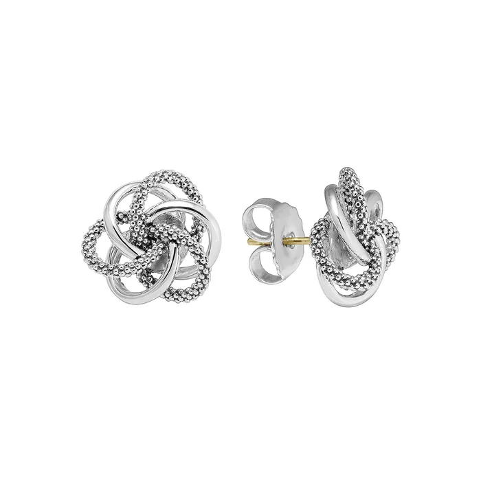 LAGOS Earrings Love Knot Large Silver Love Knot Stud Earrings