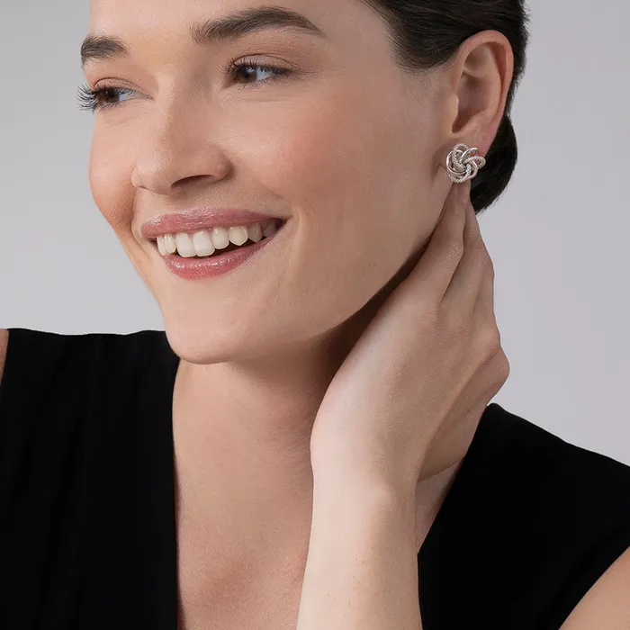 LAGOS Earrings Love Knot Large Silver Love Knot Stud Earrings