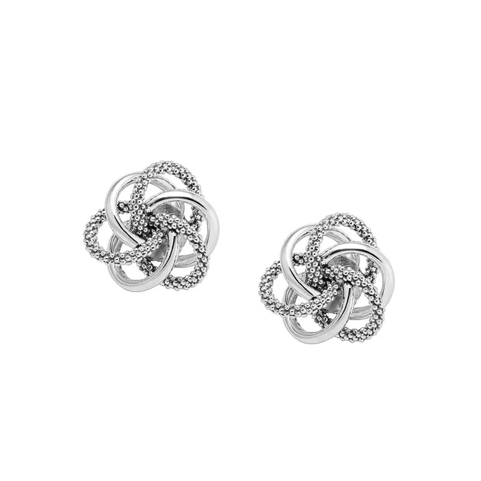 LAGOS Earrings Love Knot Large Silver Love Knot Stud Earrings