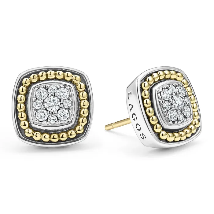LAGOS Earrings Rittenhouse TwoTone Diamond Stud Earrings