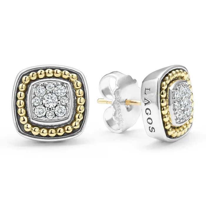 LAGOS Earrings Rittenhouse TwoTone Diamond Stud Earrings LAGOS Earrings Rittenhouse TwoTone Diamond Stud Earrings