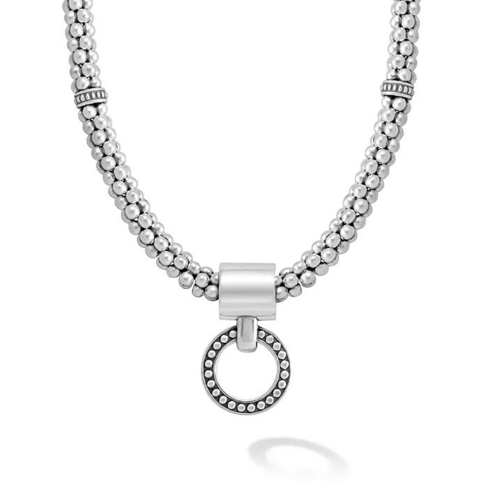 LAGOS Enso Beaded Circle Pendant Necklace Necklaces