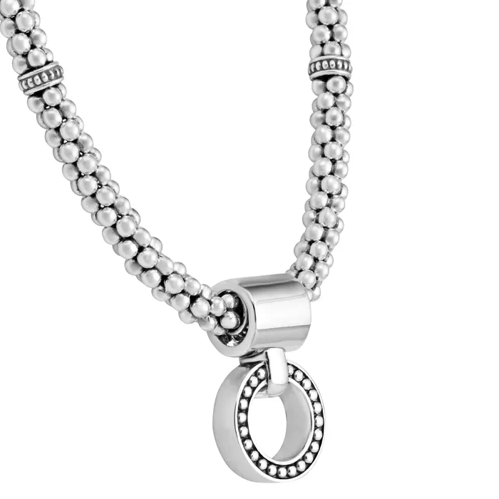 LAGOS Enso Beaded Circle Pendant Necklace Necklaces