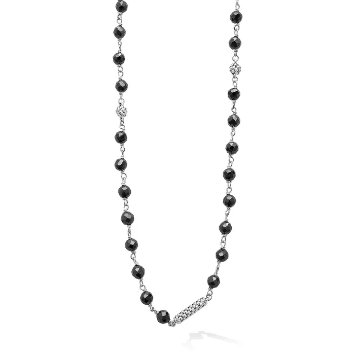 LAGOS Necklaces Caviar Icon Long Black Ceramic Beaded Necklace