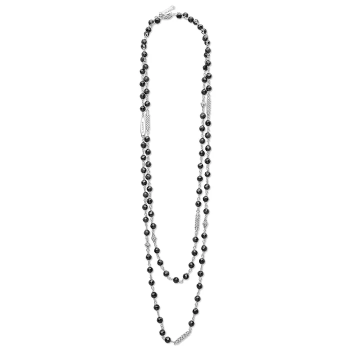 LAGOS Necklaces Caviar Icon Long Black Ceramic Beaded Necklace