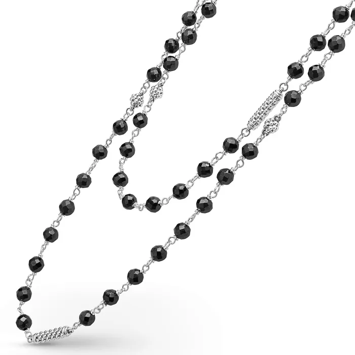 LAGOS Necklaces Caviar Icon Long Black Ceramic Beaded Necklace