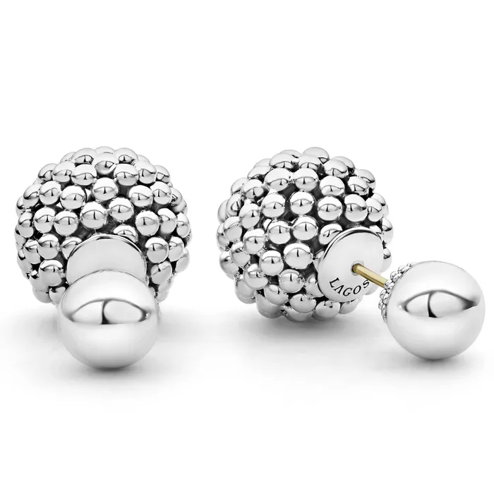 LAGOS Signature Caviar Silver Beaded FrontBack Earrings Earrings