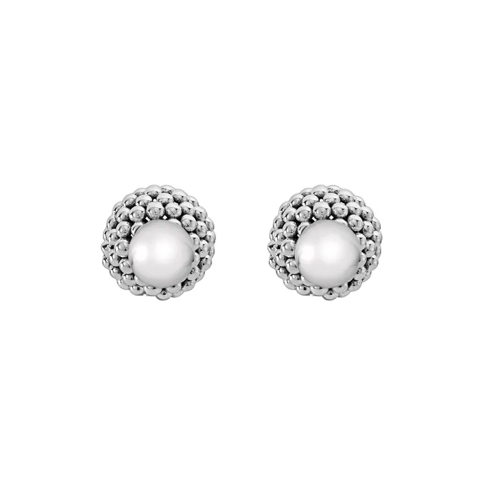 LAGOS Signature Caviar Silver Beaded FrontBack Earrings Earrings