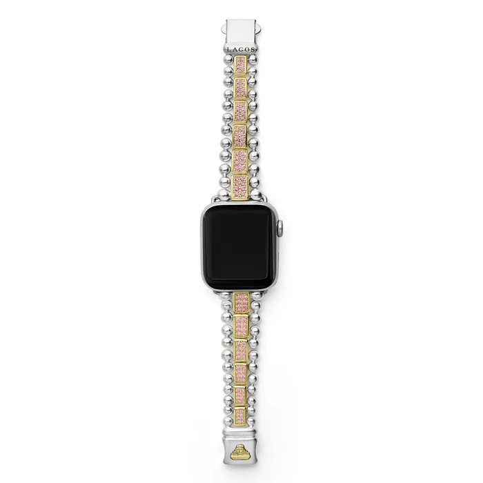 LAGOS Smart Caviar 18K Gold and Sterling Silver Pink Sapphire Watch Bracelet3845mm Bracelets