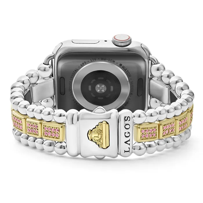 LAGOS Smart Caviar 18K Gold and Sterling Silver Pink Sapphire Watch Bracelet3845mm Bracelets