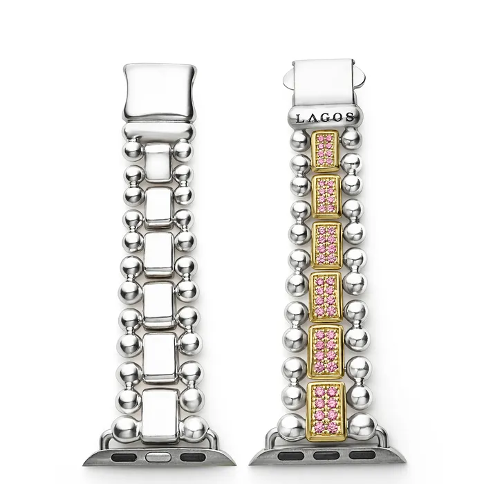 LAGOS Smart Caviar 18K Gold and Sterling Silver Pink Sapphire Watch Bracelet3845mm Bracelets