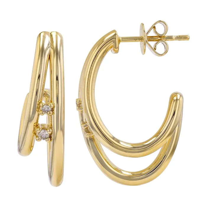 Large Split Hoop With Diamonds NicoleHD Jewelry Earrings