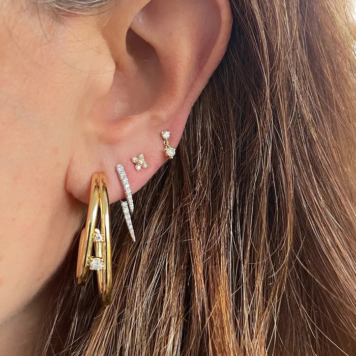 Large Split Hoop With Diamonds NicoleHD Jewelry Earrings