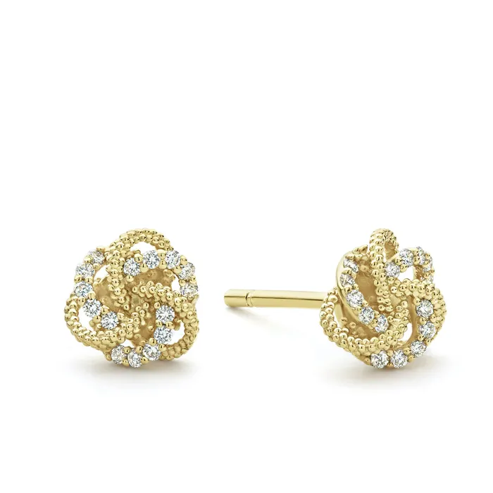 Love Knot Small 18K Gold Love Knot Diamond Earrings LAGOS Earrings