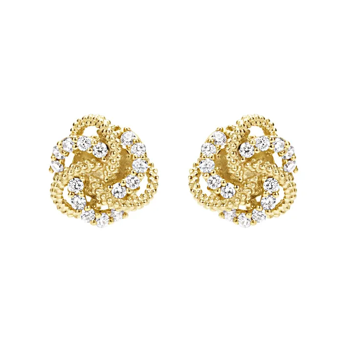 Love Knot Small 18K Gold Love Knot Diamond Earrings LAGOS Earrings