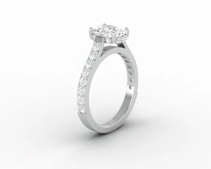 Luna 15 Ct Solitaire Cushion Cut Engagement Ring With Side Stones Sapheena Jewelry Rings