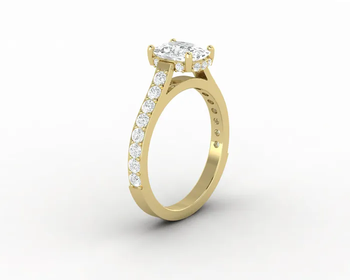Luna 15 Ct Solitaire Cushion Cut Engagement Ring With Side Stones Sapheena Jewelry Rings
