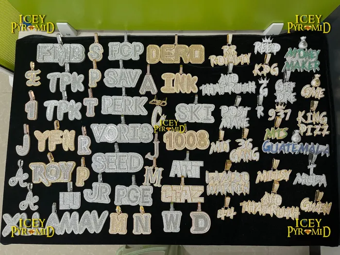 Luxury Font VVS Iced Out Personalized Custom Name Necklace Pendant LUXURY FONT Necklaces