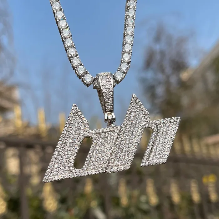 Luxury Font VVS Iced Out Personalized Custom Name Necklace Pendant LUXURY FONT Necklaces