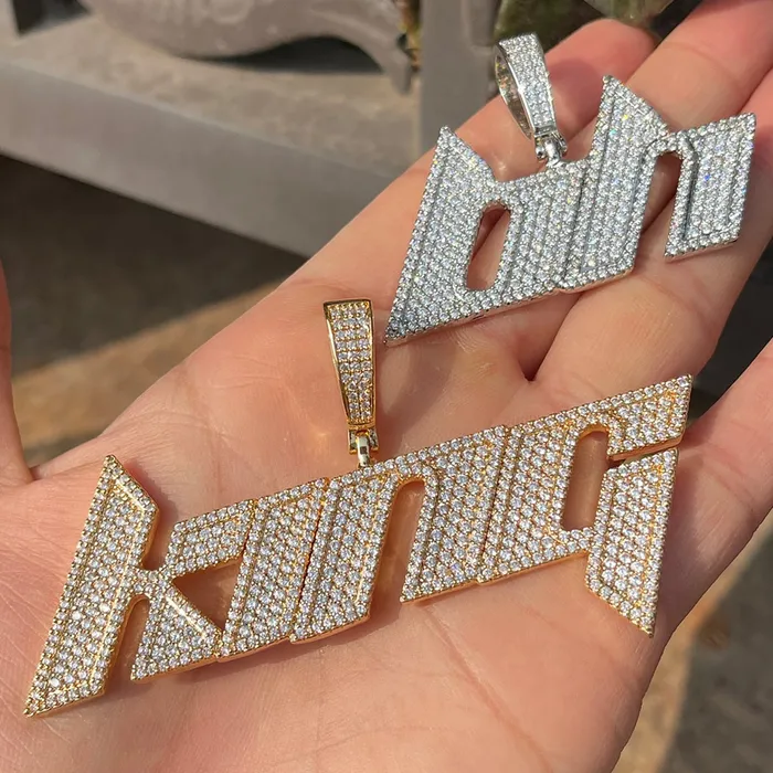 Luxury Font VVS Iced Out Personalized Custom Name Necklace Pendant LUXURY FONT Necklaces