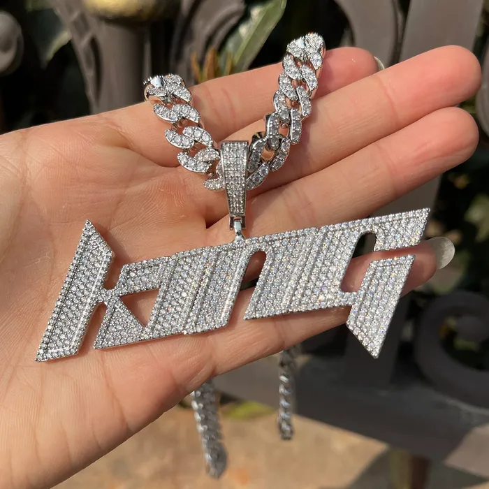 Luxury Font VVS Iced Out Personalized Custom Name Necklace Pendant LUXURY FONT Necklaces