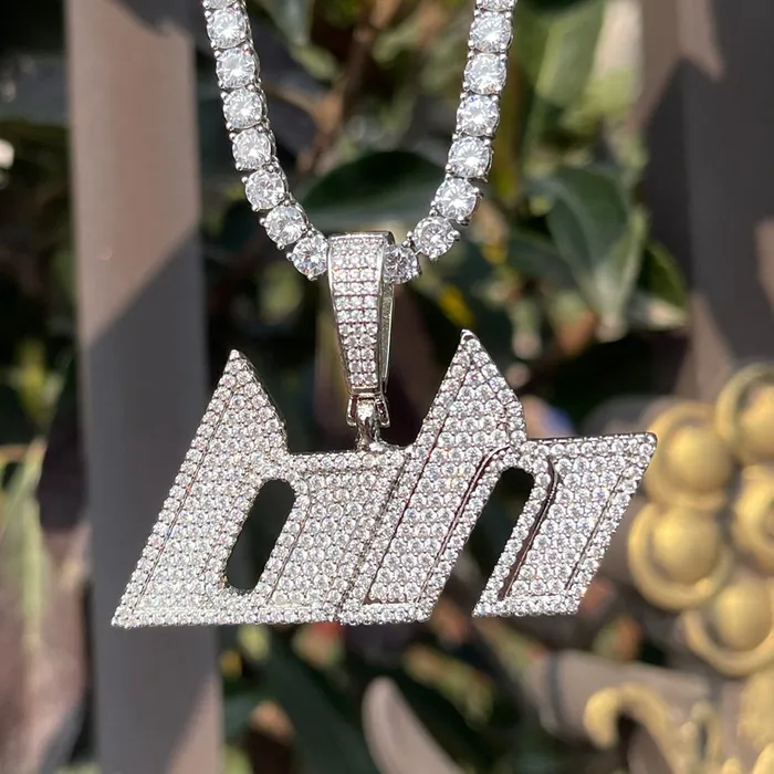 Luxury Font VVS Iced Out Personalized Custom Name Necklace Pendant LUXURY FONT Necklaces