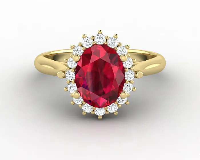 Maia 270 Ct Oval Cut Halo Ruby Engagement Ring Sapheena Jewelry Rings