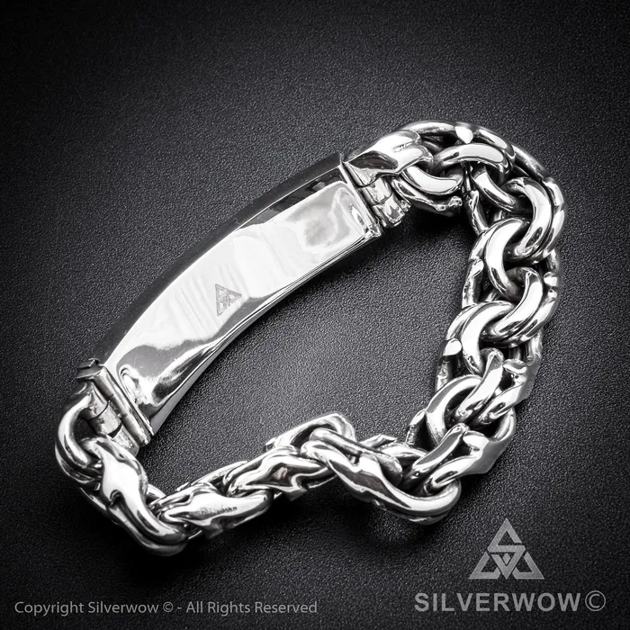 Mexican Garibaldi Link ID Bracelet silverwow Bracelets