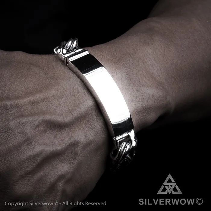 Mexican Garibaldi Link ID Bracelet silverwow Bracelets