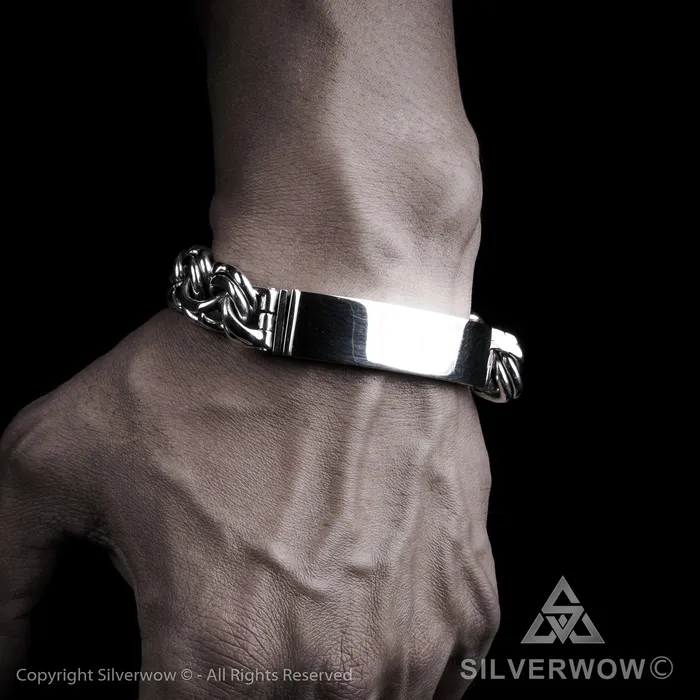 Mexican Garibaldi Link ID Bracelet silverwow Bracelets