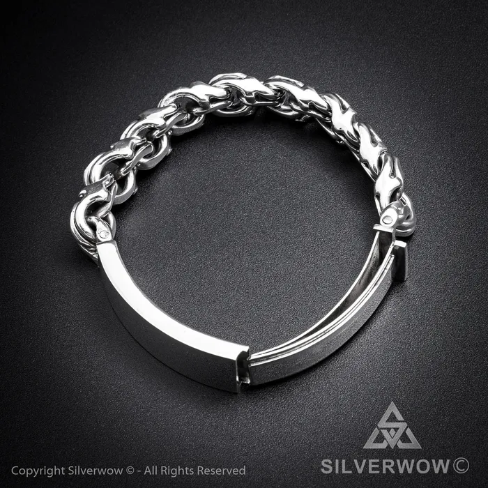 Mexican Garibaldi Link ID Bracelet silverwow Bracelets