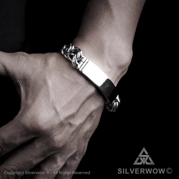 Mexican Garibaldi Link ID Bracelet silverwow Bracelets