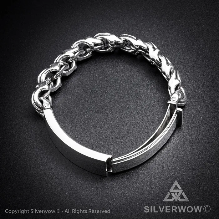 Mexican Garibaldi Link ID Bracelet silverwow Bracelets