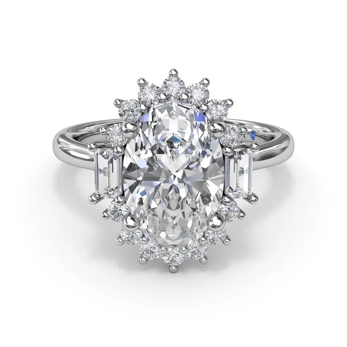 Modern Edge Diamond Engagement Ring FANA Rings