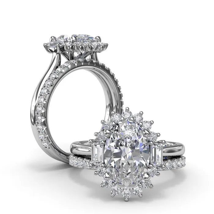 Modern Edge Diamond Engagement Ring FANA Rings
