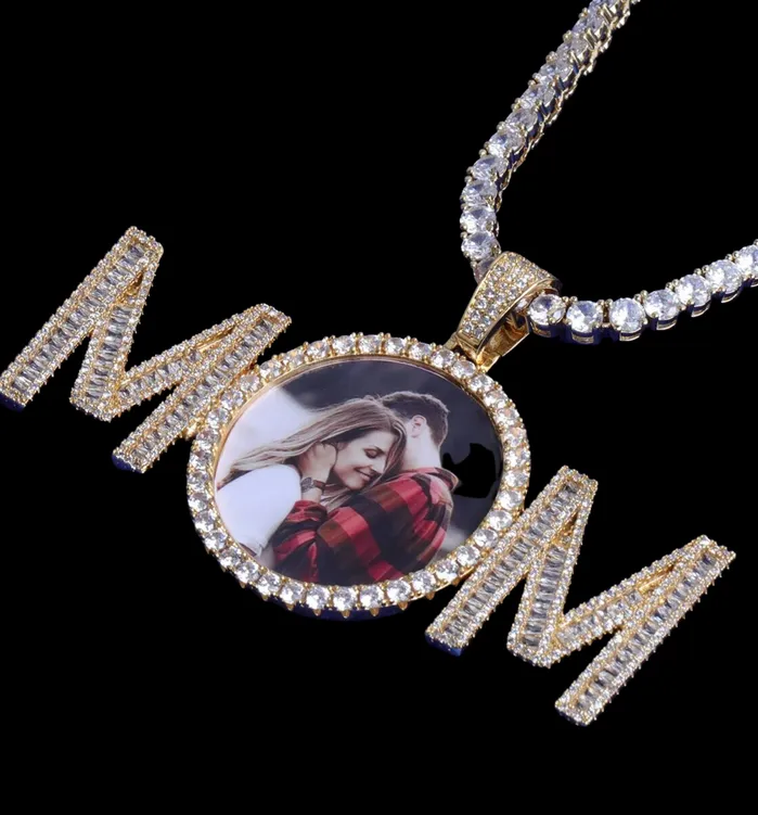 MOM Mom Letters Custom Photo Picture Pendant Necklace Necklaces