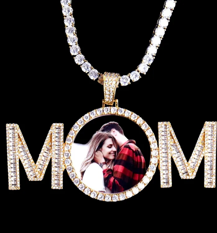 MOM Mom Letters Custom Photo Picture Pendant Necklace Necklaces