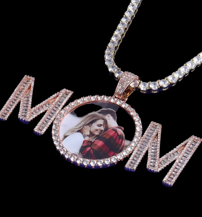 MOM Mom Letters Custom Photo Picture Pendant Necklace Necklaces