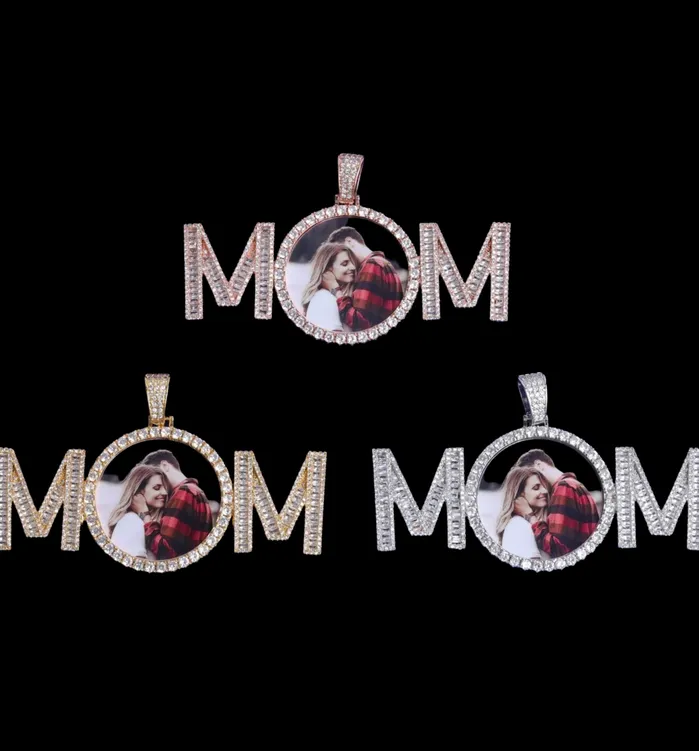 MOM Mom Letters Custom Photo Picture Pendant Necklace Necklaces