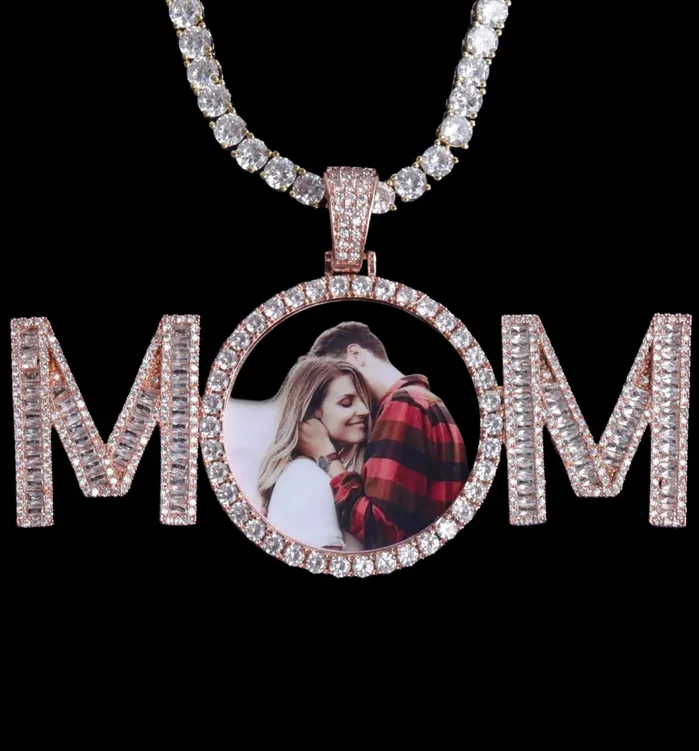 MOM Mom Letters Custom Photo Picture Pendant Necklace Necklaces