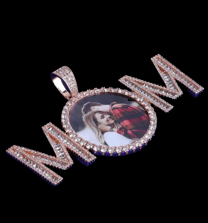 MOM Mom Letters Custom Photo Picture Pendant Necklace Necklaces