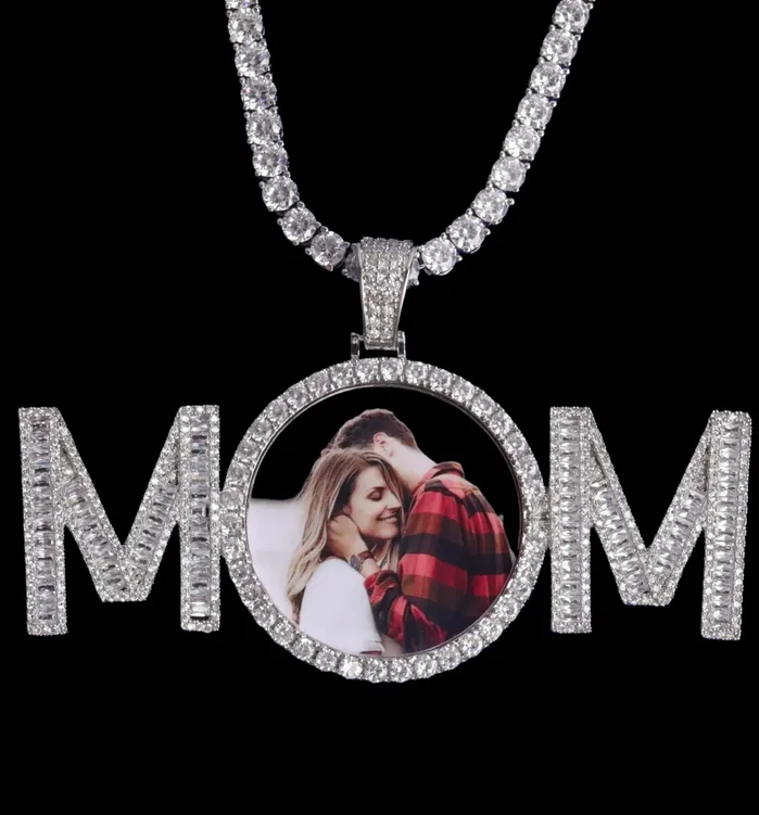 MOM Mom Letters Custom Photo Picture Pendant Necklace Necklaces