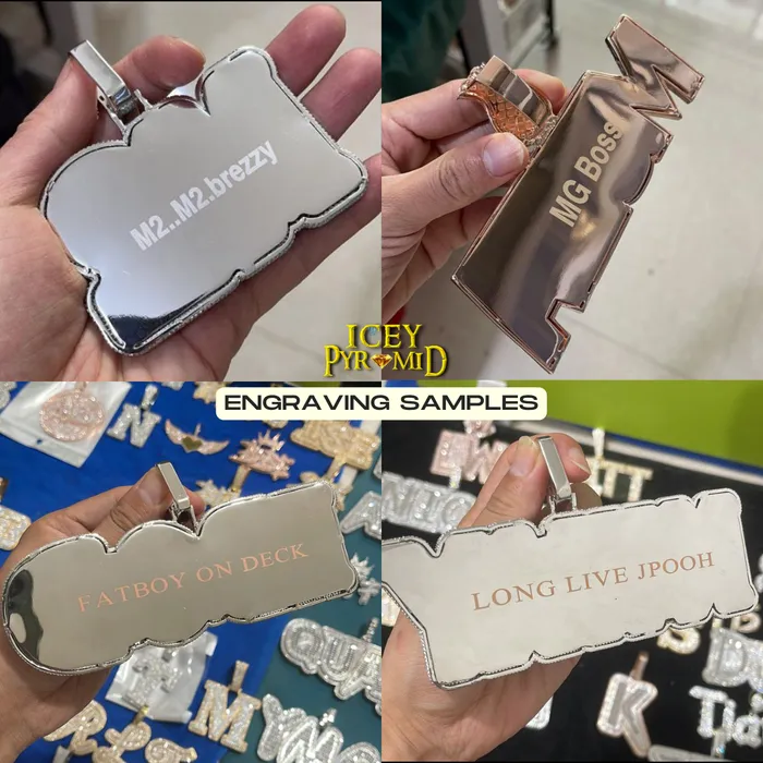 MONEY BAG BAIL Necklaces Money Bag Bail Two Layers Iced Out Personalized Custom Name Necklace Pendant
