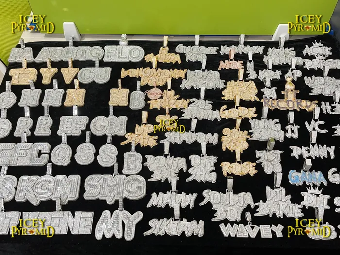 MONEY BAG BAIL Necklaces Money Bag Bail Two Layers Iced Out Personalized Custom Name Necklace Pendant