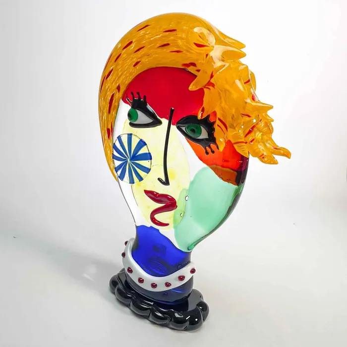Murano glass Woman Head Tribute to Picasso Vetreria Badioli Earrings