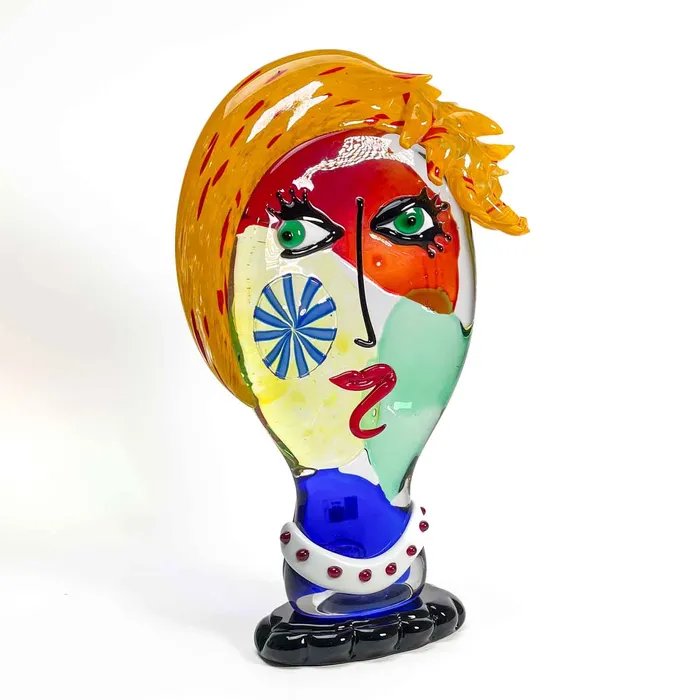 Murano glass Woman Head Tribute to Picasso Vetreria Badioli Earrings